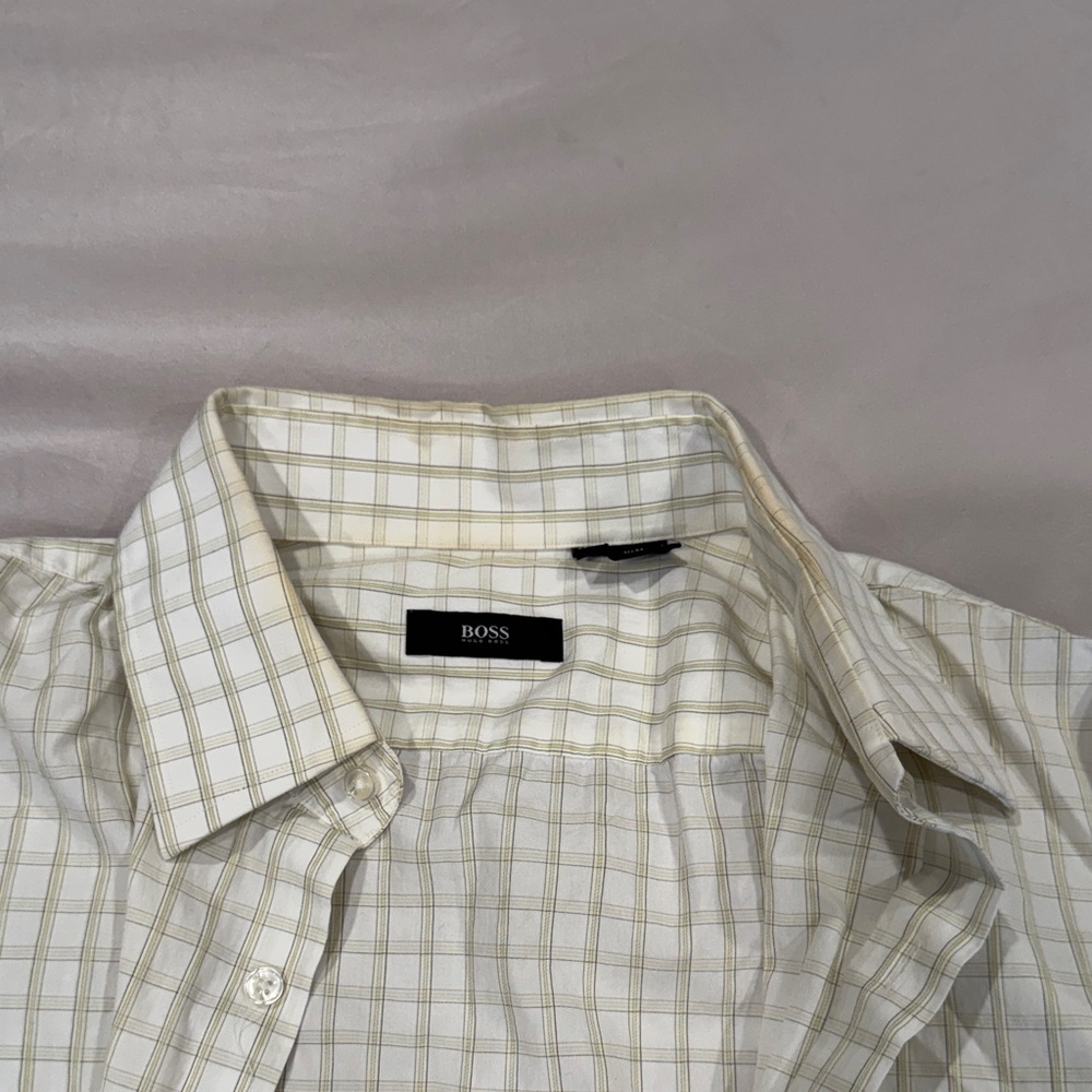 Hugo Boss Ivory Checkered Dress Shirt - Picture 2 of 3